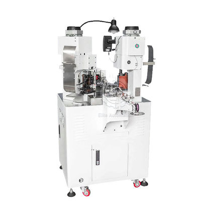 Tam Otomatik İki Kafa Terminali Elektronik Tel Şeritleme Kemeri Presleme Makinesi Crimper Soyma Ucunun Her İki Ucunda
